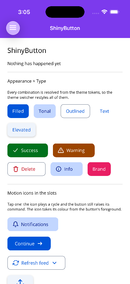 Appearance and Type combinations on MAUI