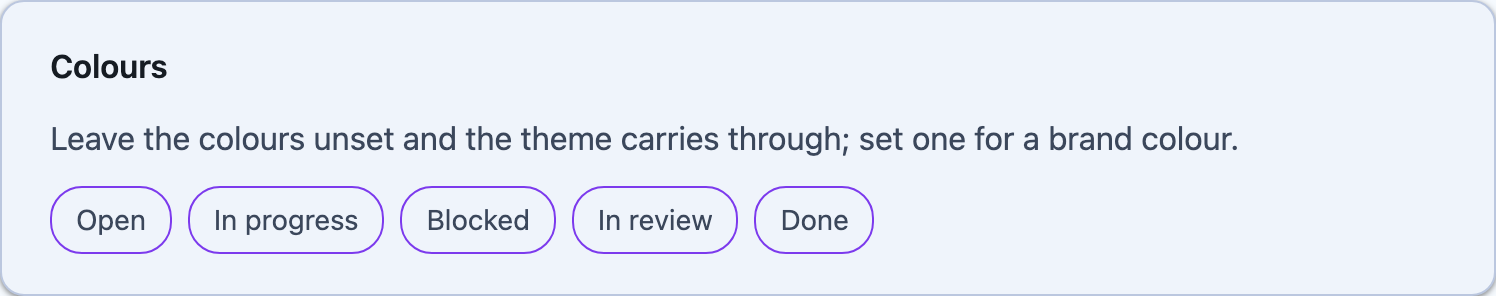 Chips in the theme's colour roles on Blazor