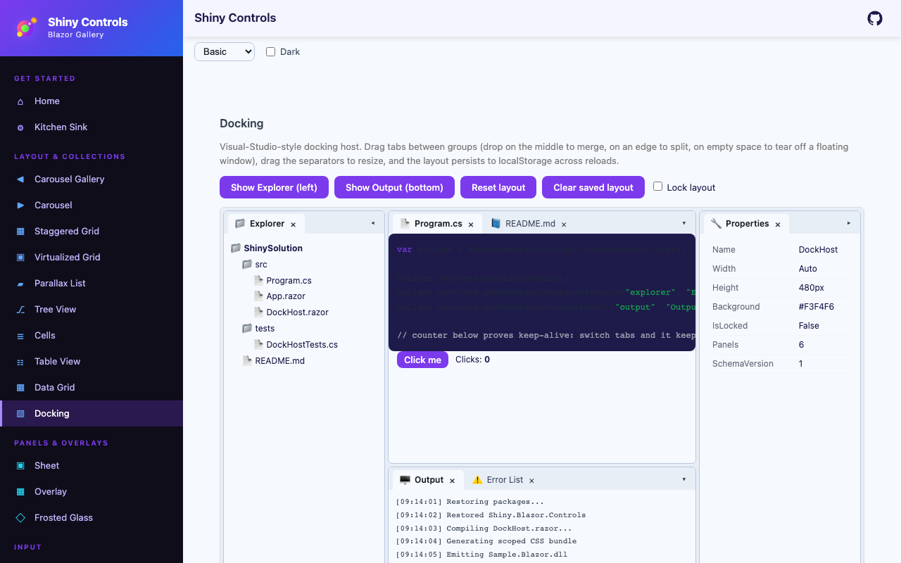 Default layout on Blazor