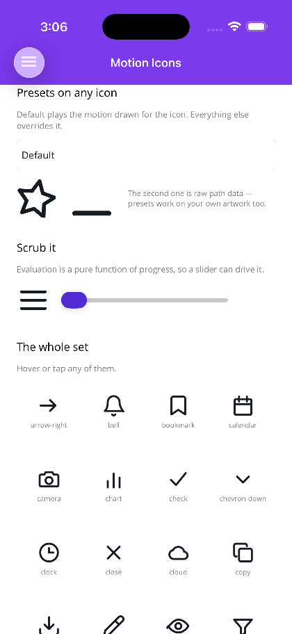 Browsing the built-in icon set on MAUI
