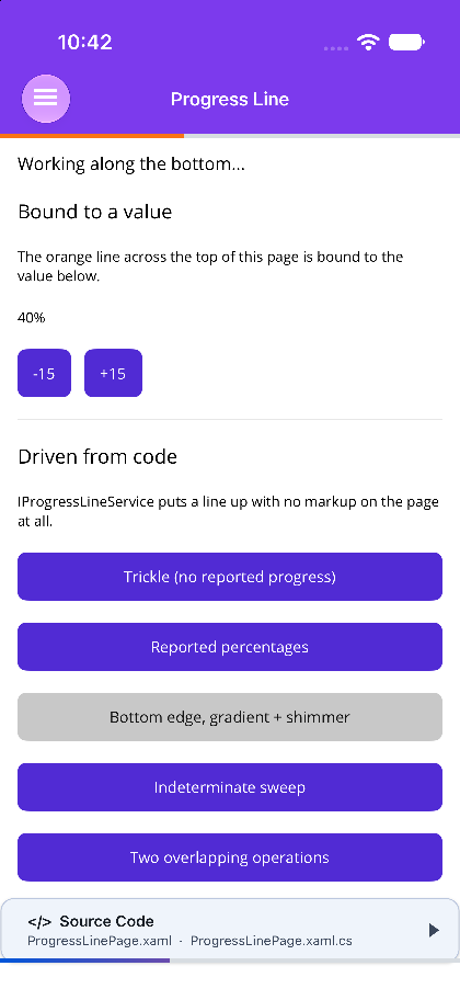 A service-driven gradient line along the bottom edge on .NET MAUI