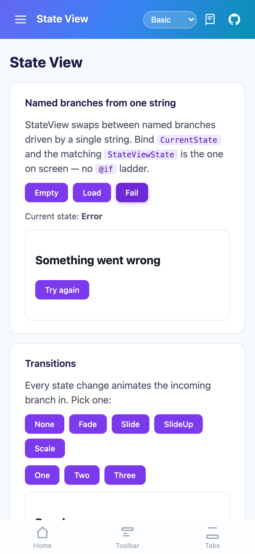 The Error branch on Blazor