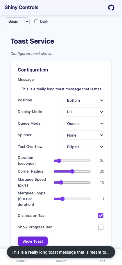 Pill toast on Blazor
